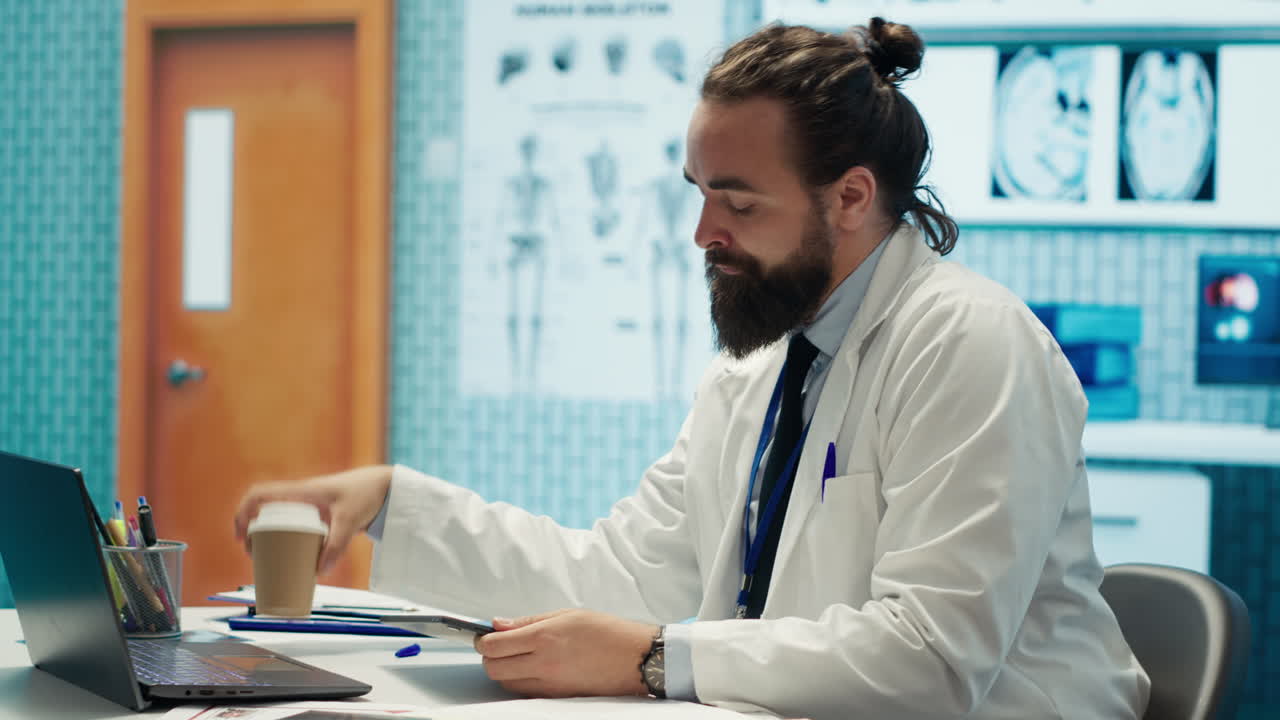 Doctor working in office