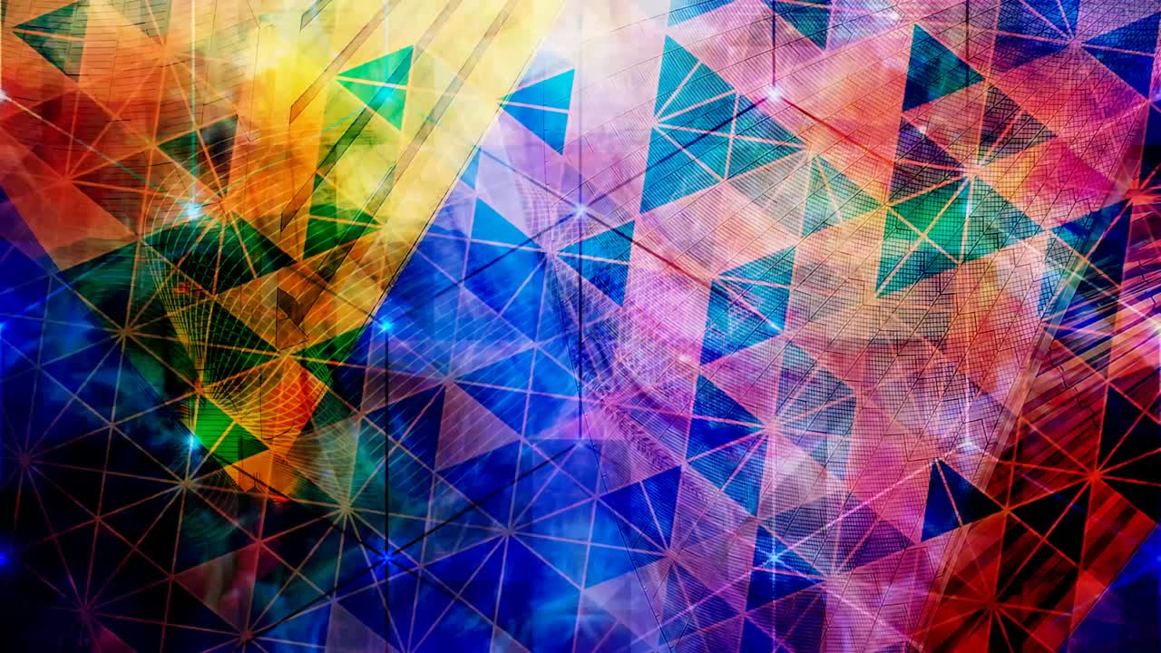 patrón de triángulo teselado geométrico abstracto rotativo de colores - animación de fondo de movimiento de bucle sin costuras de 4k