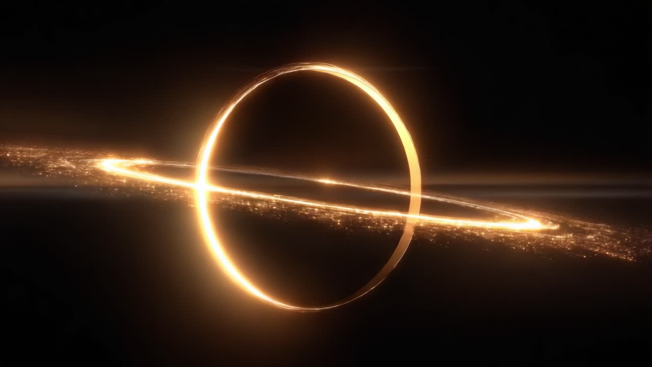 A Stunning Visualization of a Celestial Body with Radiant Rings and a Dark Cosmic Background, Capturing the Beauty of Space and Its Mysteries in Two Frames
