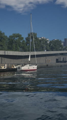 sailboat docked at a marina