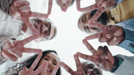 Business people, hands and star sign