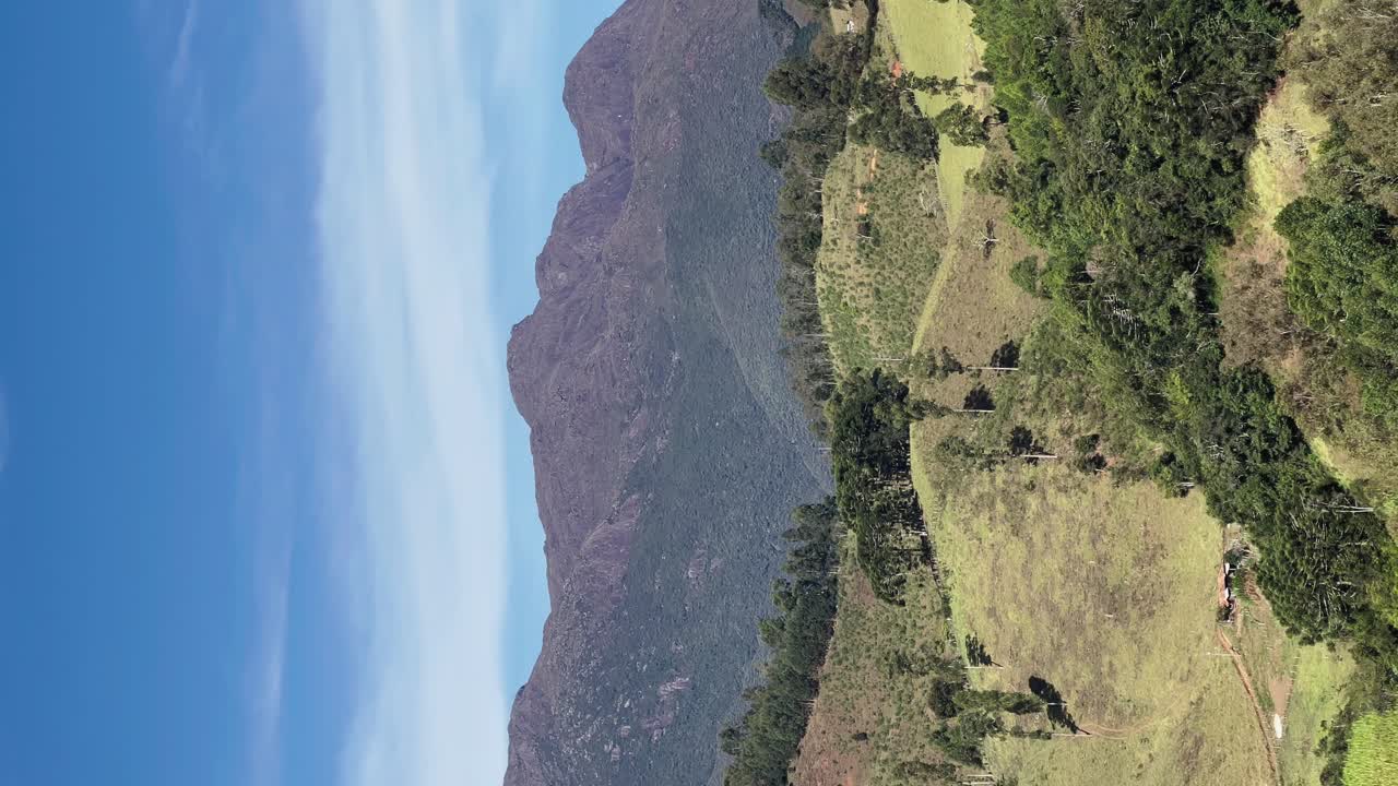 tierra forestal, entorno verde, vista del bosque tomada desde la cima de la montaña