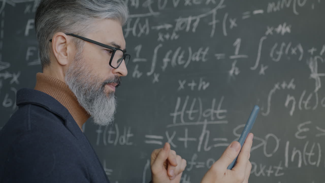 Professor teaching mathematics