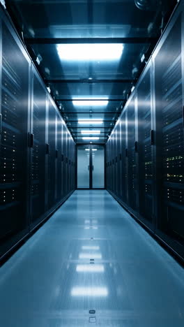 modern data center server room corridor