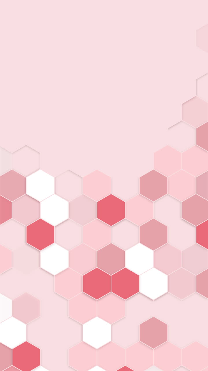 Hexagon red background abstract backdrop for technology medical business frame art wallpaper. Copy space. Vertical video.