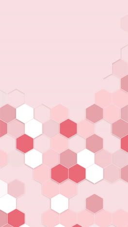 hexagon red background abstract backdrop for technology medical business frame art wallpaper. copy space. vertical video.