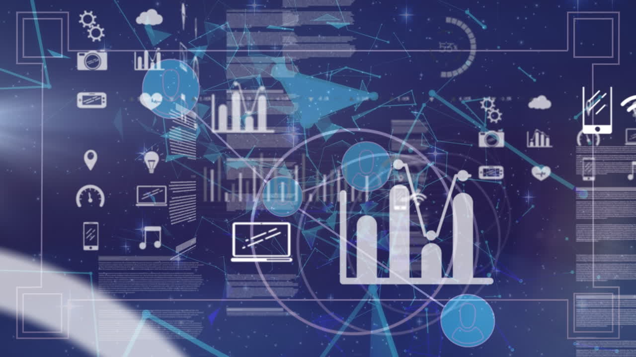 Animation of data processing over network of connections