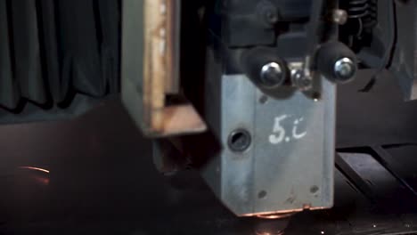 laser cutting machine in action