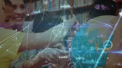 animación de redes de conexiones a través de diversas maestras y escolares que leen el mundo
