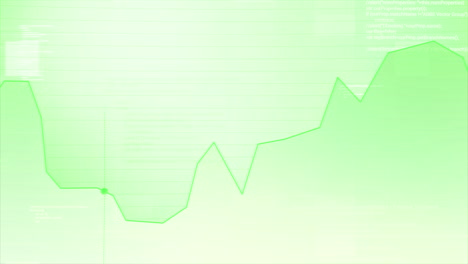 green line chart with digital overlay