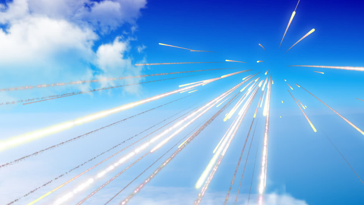 Missiles or Meteors Entering Atmosphere, Drone View