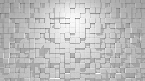 fondo geométrico cúbico abstracto, textura mínima blanca, animación en bucle 3d en 4k. bucle sin costuras cubos digitales gráficos en movimiento