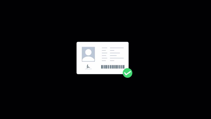 Animated Illustration of ID Card Verification with Magnifying Glass