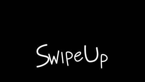 Animation-of-white-words-Swipe-Up-and-arrows--flickering-on-black-background