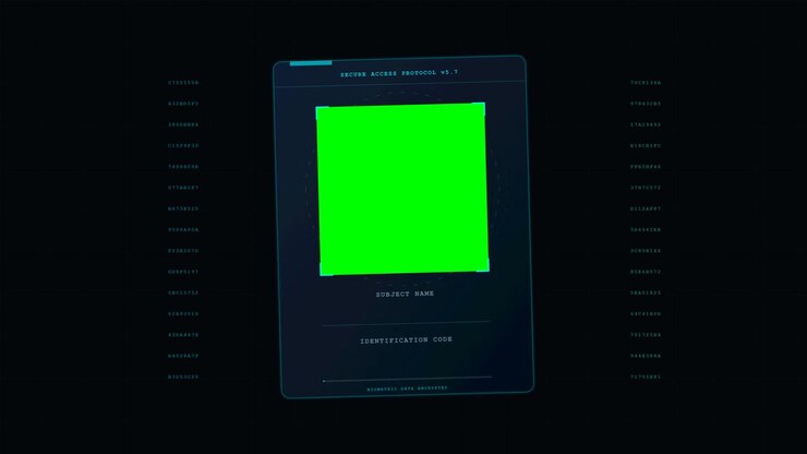 Futuristic Digital Interface with Green Screen Placeholder