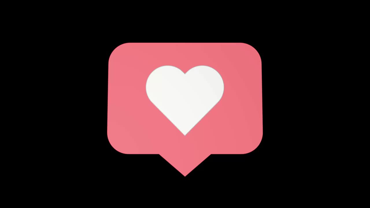 Animated social media like heart symbol