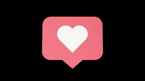 medios sociales animados como el símbolo del corazón