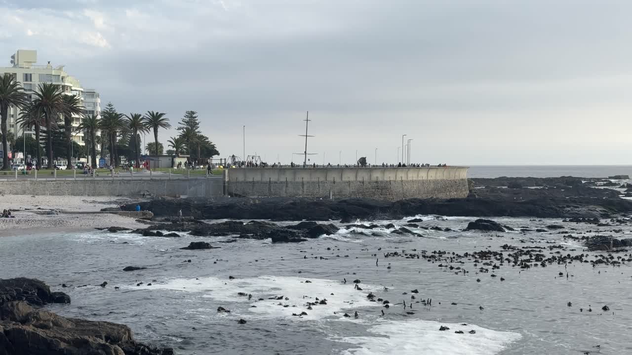 The Sea Point Promenade on a Sunday in Cape Town, South Africa.