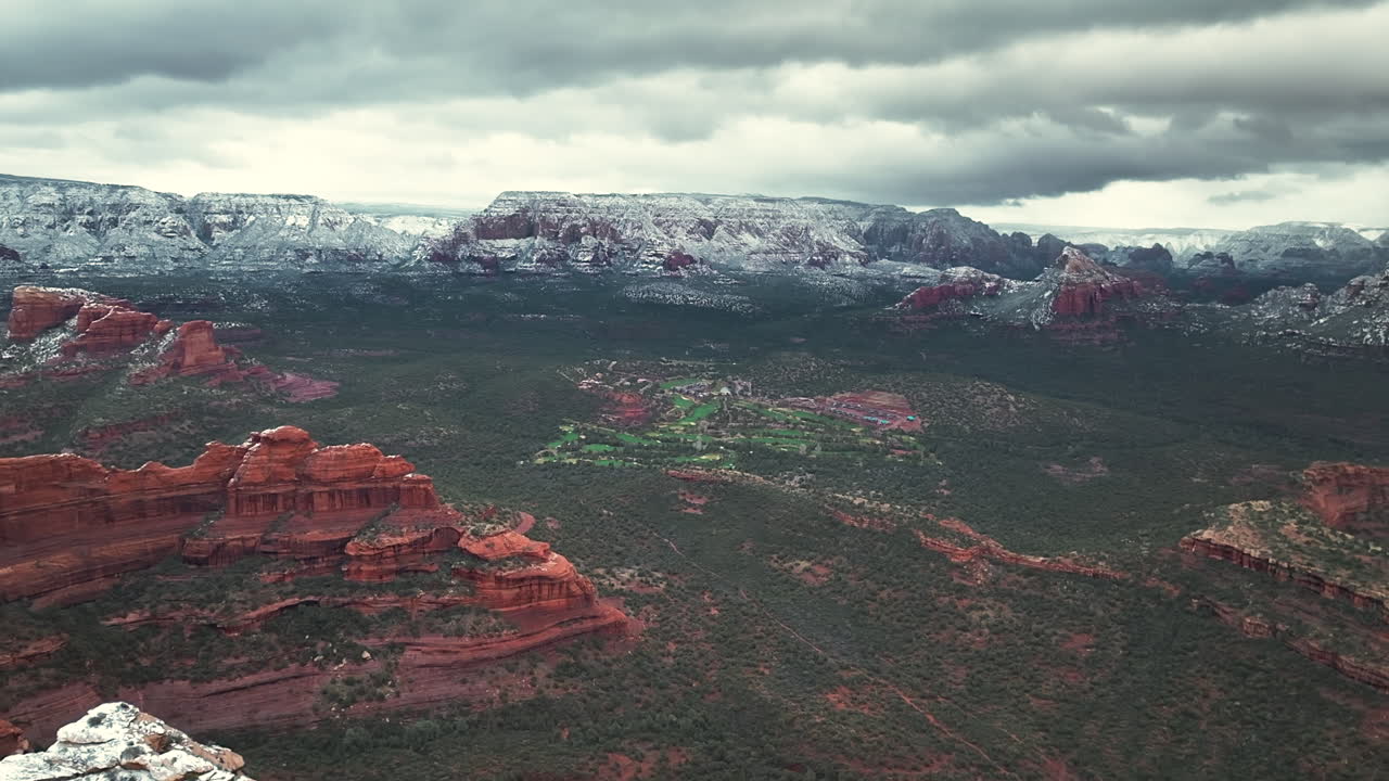 Snow-Covered Red Rock Mountains in Sedona, Arizona