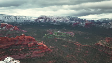 snow-covered red rock mountains in sedona, arizona