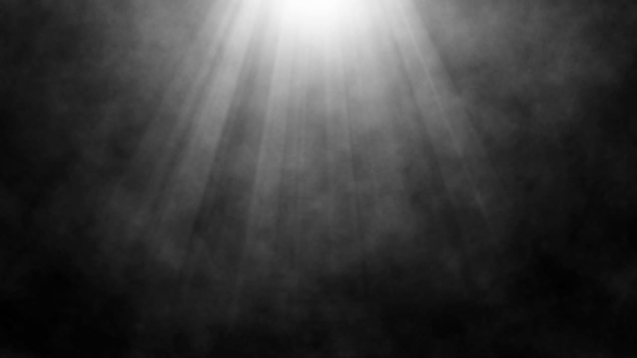 Divine light rays streaming down through billowing smoke and fog atmospheric cinematic overlay, dramatic visual storytelling content