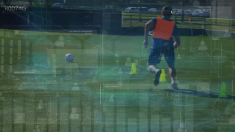 animación del procesamiento de datos sobre jugadores de fútbol