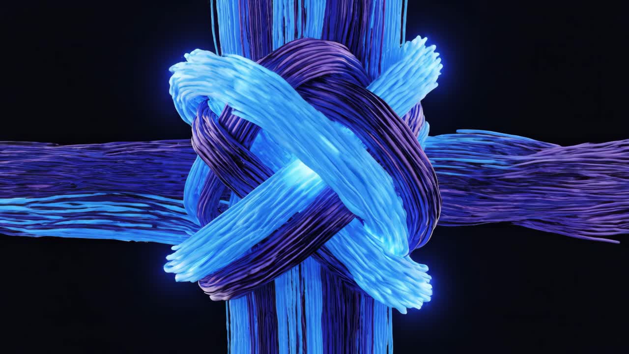 Abstract Intertwined Knot in Blue and Purple