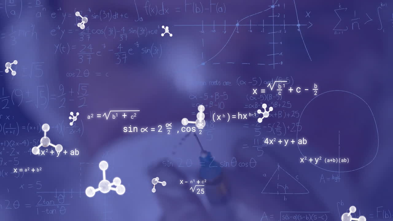 실험실에서 여성 과학자에 대한 과학 데이터 처리의 애니메이션