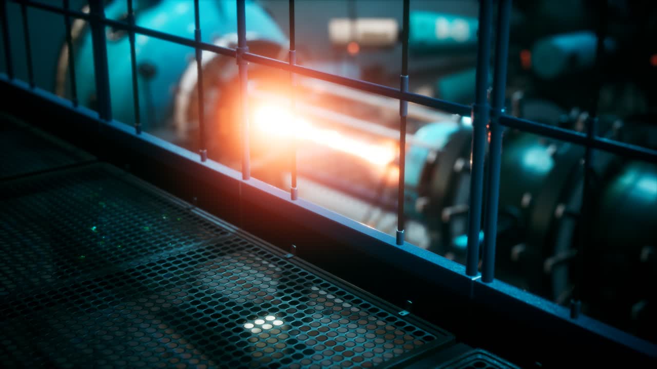 planta de energía ciberpunk futurista termonuclear o reactor nuclear