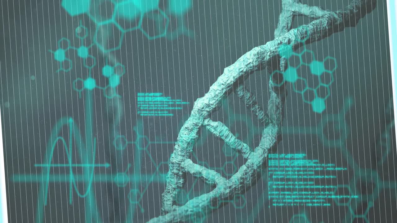 Animation of dna strand over data processing