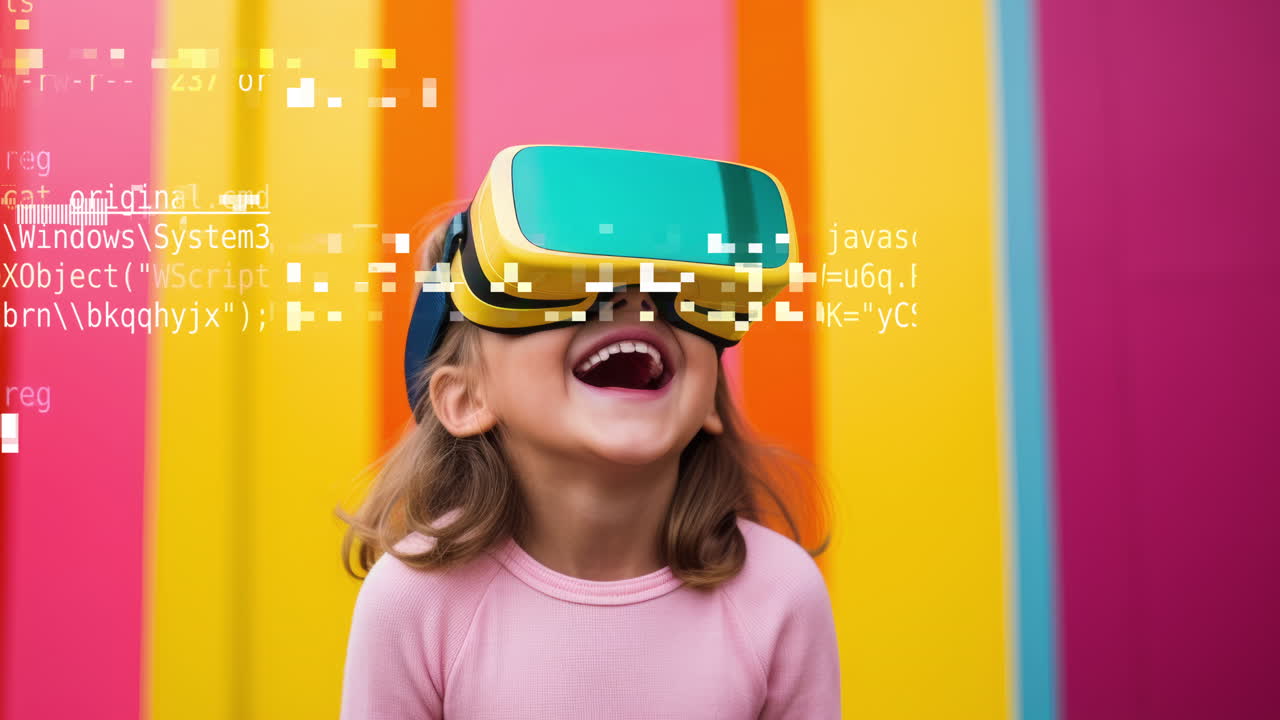 niño pequeño con auriculares vr hechos en ai