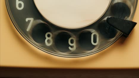 retro vintage phone, a yellow rotary telephone is displayed on a wooden desk, adding a nostalgic touch