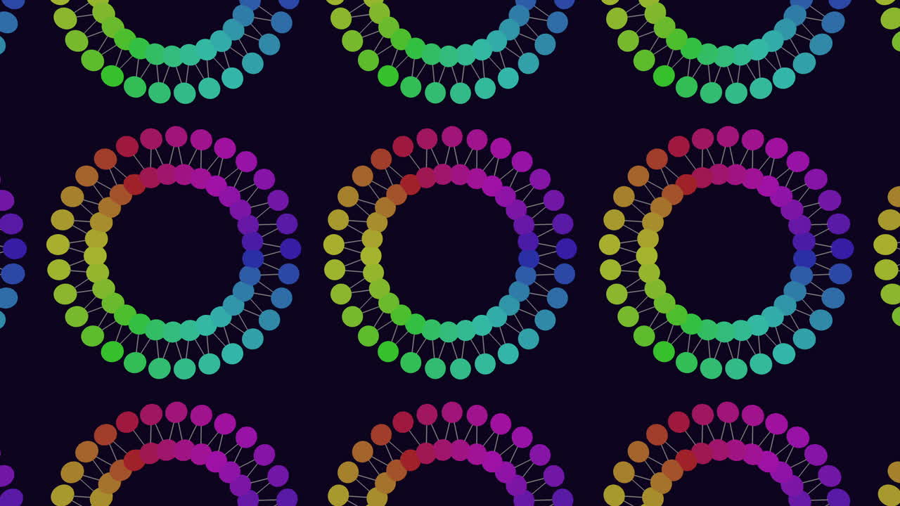 círculos futuristas del arco iris en flores abstractas del color del arco iris