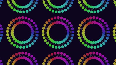 Futuristic rainbow circles in abstract flowers from rainbow color