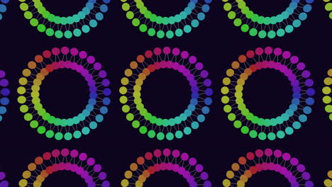 futuristic rainbow circles in abstract flowers from rainbow color