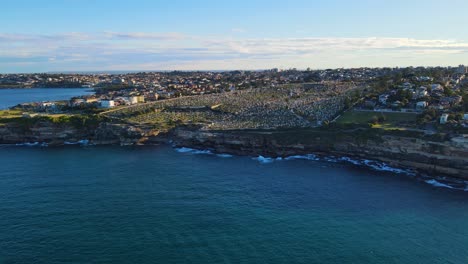 waverley cemetery at the coastal cliff of bronte beach in nsw, australia