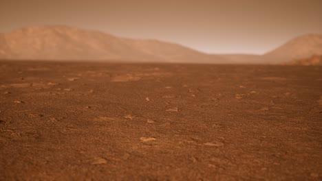 fantastic martian landscape in rusty orange shades