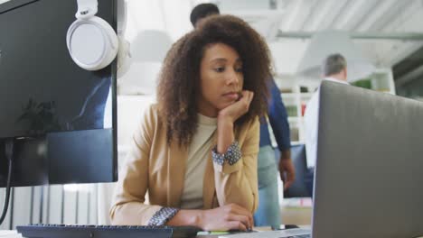 business woman working on a laptop