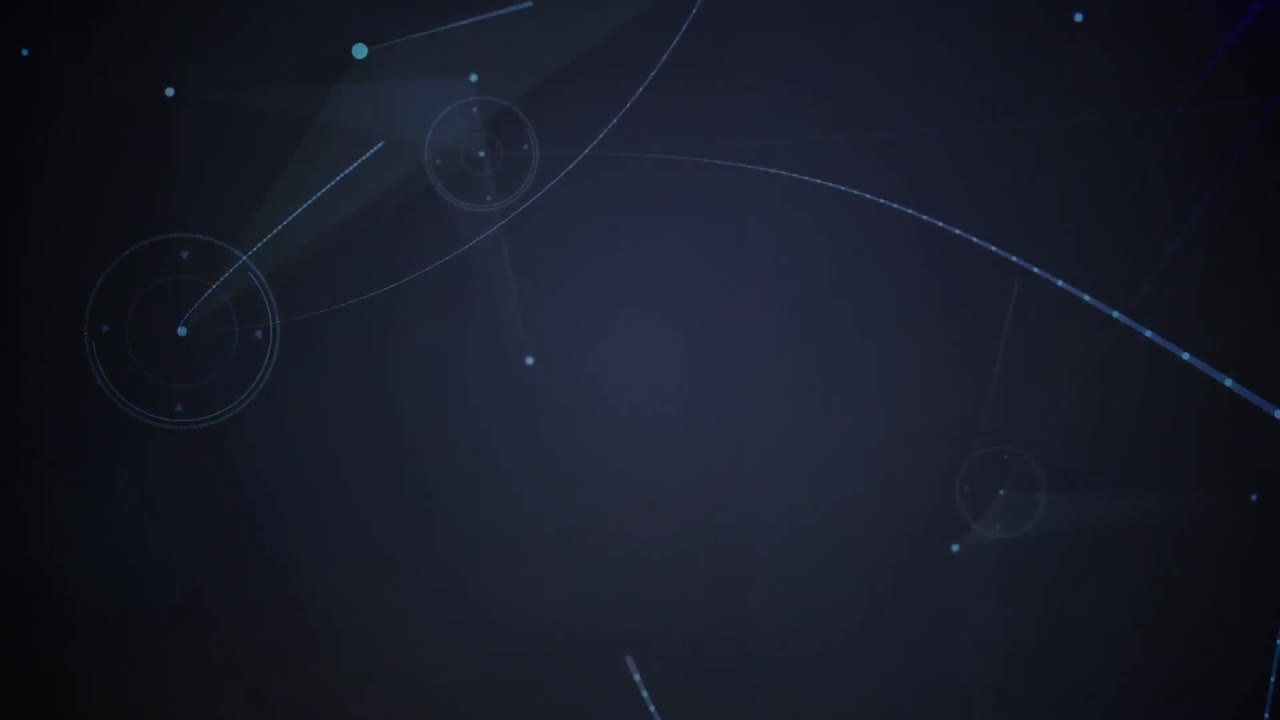 animación digital de redes de plexo y puntos de luz contra un fondo negro