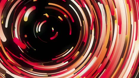 futuristic background with many colorful lines forming a ring and flowing slowly, seamless loop. animation. bright spinning funnel on black background