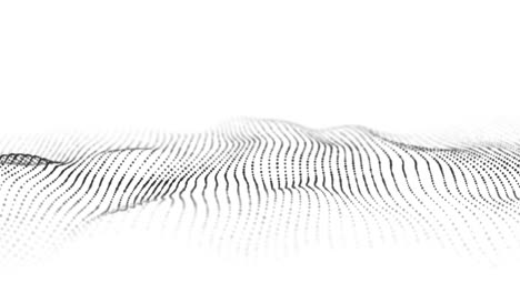 futuristic wave of moving dots on a white background. 3d rendering. seamless loop.
