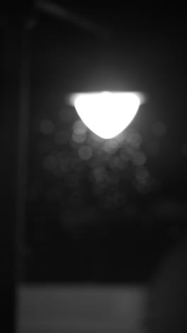 night street lamp with illuminated particles