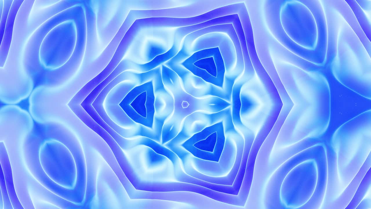 animación en bucle liso de 3d abstracto forma mate suave como flor o mandala, estructura simétrica de material de terciopelo púrpura azul intercalado con pañuelos, cambia de forma suavemente cíclica. gradiente