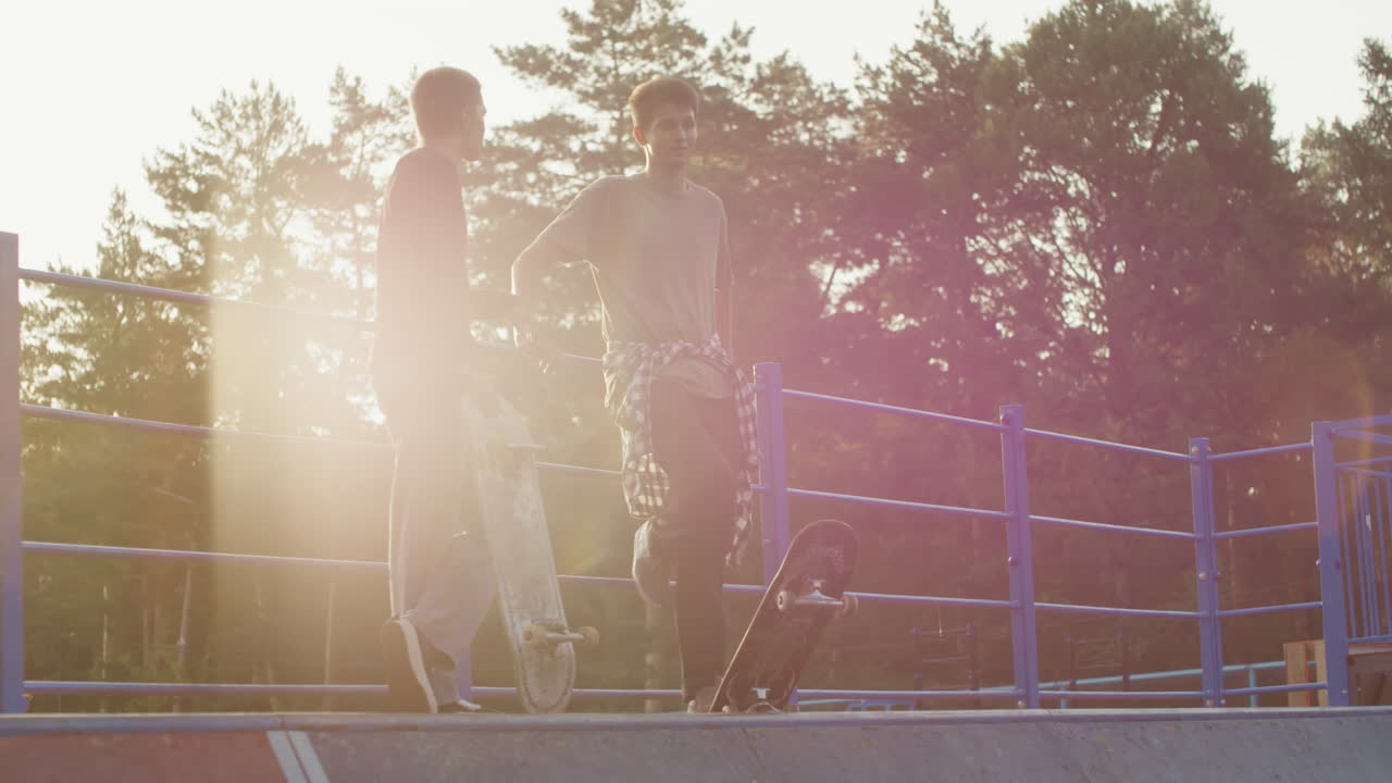 Slowmo of Skaters on Ramp