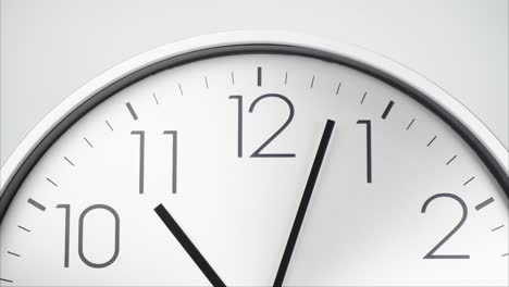 time lapse, white wall clock tells the time .