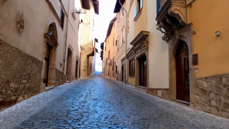 scenic narrow street in old european town