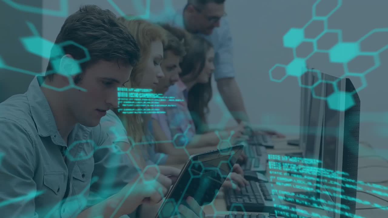 animación de fórmulas químicas y procesamiento de datos en diversos estudiantes que utilizan computadoras