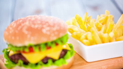 hamburguesa sabrosa y apetitosa hamburguesa con queso