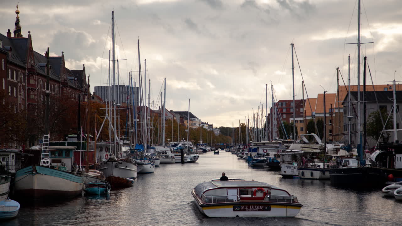 Copenhagen Harbor Timelapse: Boats, Yachts, Tourists &amp;amp;amp; Colorful Buildings
