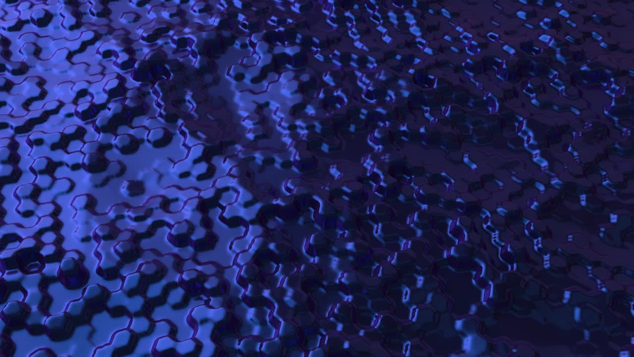 fondo abstracto con granos azules. concepto de superficie de espuma. telón de fondo punteado. plantilla de fondo moderna para documentos, informes y presentaciones. animación 3d de bucle sin costuras de 4k